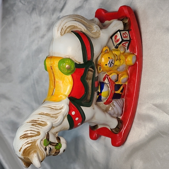 3 for$20💥- Children's Ceramic Rocking Horse Piggy Bank - Picture 1 of 6